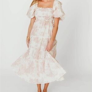 Elegant Cream Floral Dress